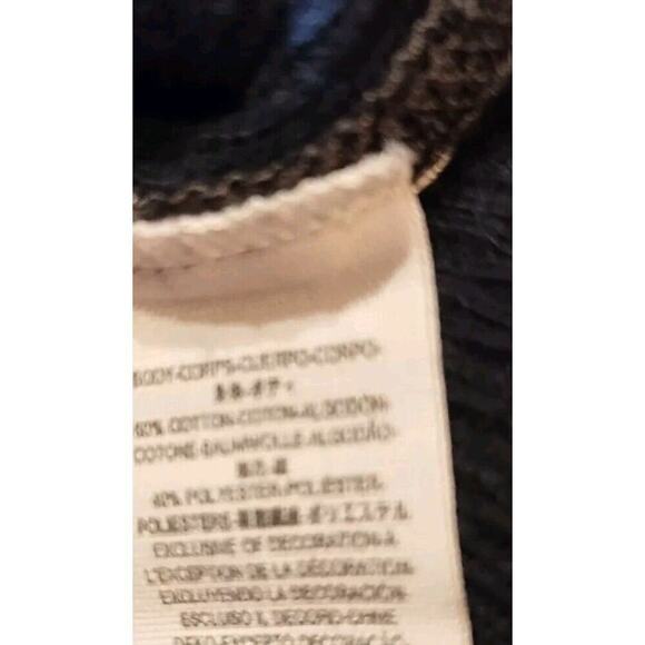 We The Free People Black Embroidered Waffle Thermal Henley Top Small Boho Aztec - Picture 7 of 7